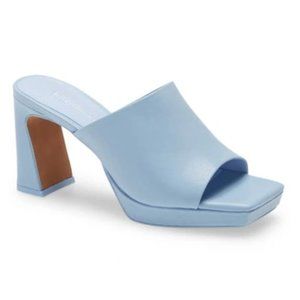 Jeffrey Campbell Caviar Platform Slide Sandal - Dusty Blue Leather